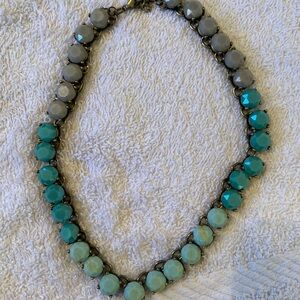 Elegant Gray and Turquoise ombré Necklace EUC
